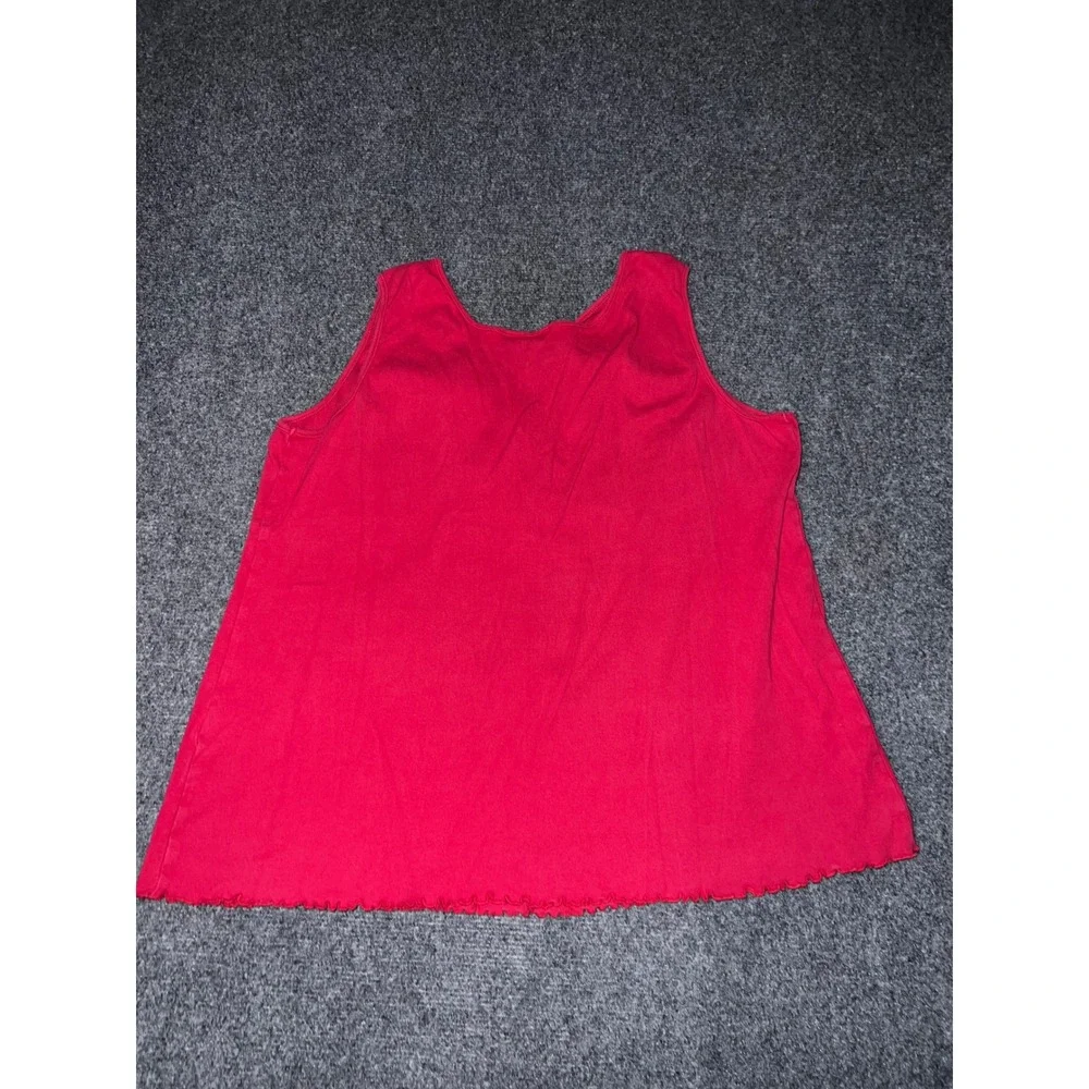 Duo Maternity Red Cotton Surplice V-Neck Sleeveless Tank Top XL Lettuce Hem